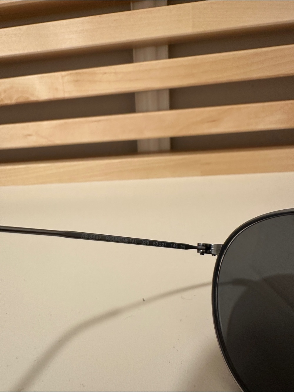 Ray-Ban Round Metal Sunglasses in Black and Gray RB3447 - Picture 4 of 5